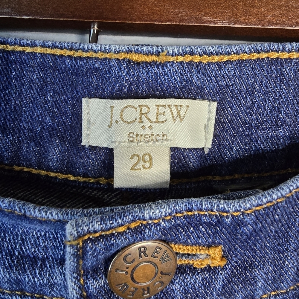 J.Crew Women’s Distressed Blue Denim Jeans – Ripped Knee Straight Leg Size 29 - Picture 3 of 5